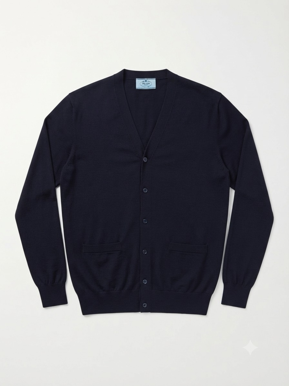 Prada Men's Navy V-Neck Button Cardigan